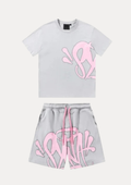 GRAFFITI SHORT SET GREY/PINK