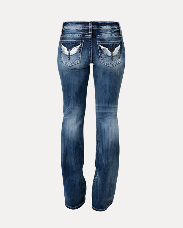 SKY FLARED JEANS BLAU