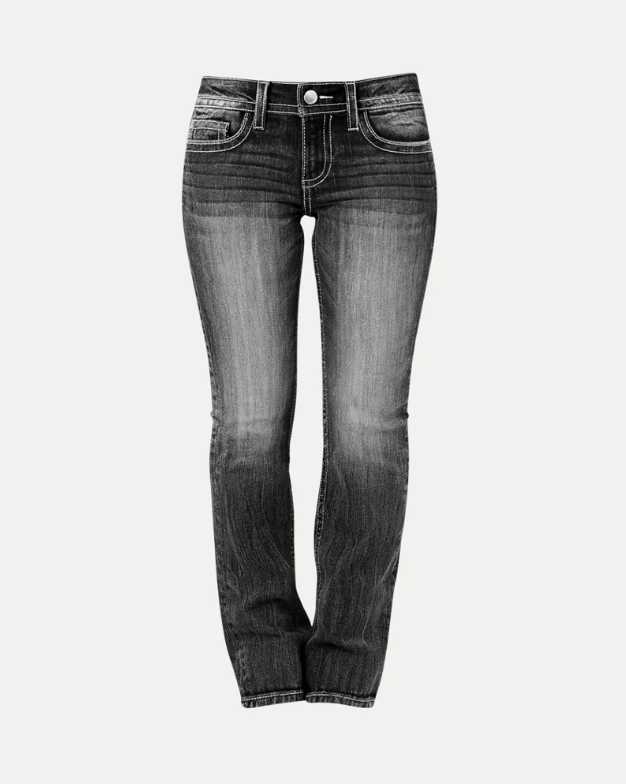SKY FLARED JEANS SCHWARZ/GRAU