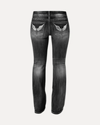 SKY FLARED JEANS SCHWARZ/GRAU