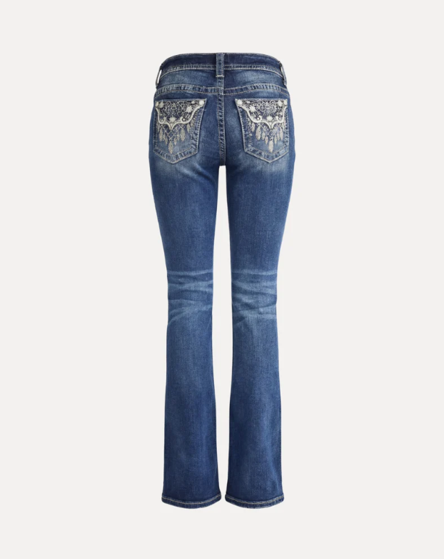 BESTICKTE FLARE-JEANS