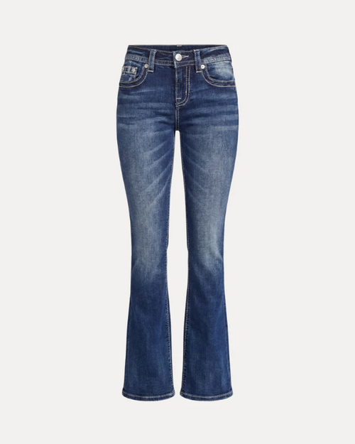 BESTICKTE FLARE-JEANS
