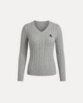 CABLE KNIT V-NECK SWEATER