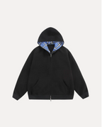 CHEQUERED ZIP HOODIE