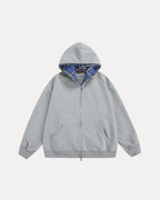 CHEQUERED ZIP HOODIE