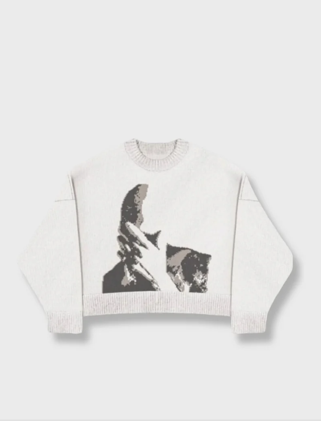 HIDDEN FACE KNIT SWEATER
